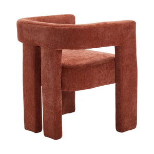 English Elm United We Win Chenille Barrel Accent Armchairs Set of Two for Living Room Dining Orange W1568P389272