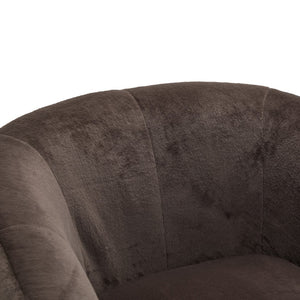 English Elm Plush Barrel Swivel Accent Chair Velvet Upholstered 360 Degree Base Living Room Black,Dark Brown N776P403621M
