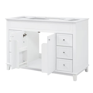 English Elm Christopher Knight Home® - 46" Bathroom Vanity Cabinet Only – 6 Soft-Close Drawers, Double Doors, Pine Legs, Open-Back Design N759P351752K
