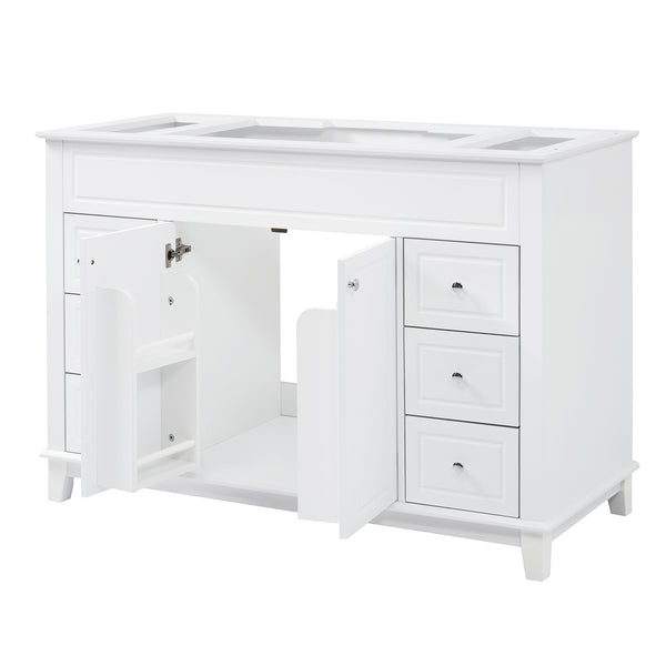 English Elm Christopher Knight Home® - 46" Bathroom Vanity Cabinet Only – 6 Soft-Close Drawers, Double Doors, Pine Legs, Open-Back Design N759P351752K