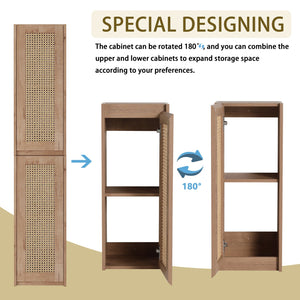 English Elm 24" Bathroom Side Cabinet - Wall-Mounted, Soft-Close Doors, Modern Design & Durable Storage Solution W999S00338