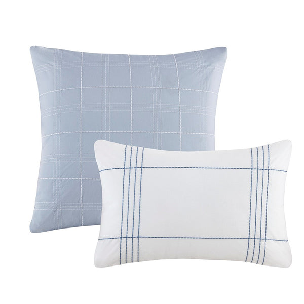 English Elm 5 Piece Cotton Jacquard Duvet Set - Luxurious King/Cal King Bedding With Decorative Pillows & Style B035P280381