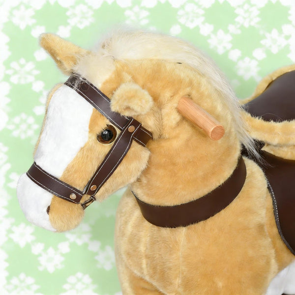 English Elm Walking Horse Ride on Toy Plush Pedal Pony with Wheels for Kids Ages 3 to 8 T3971P442210