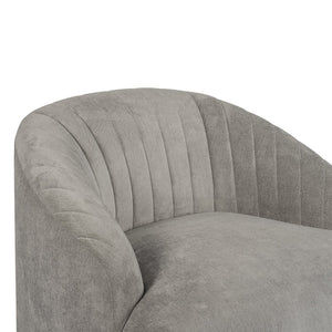 Sunpan ASTRID Armchair - Elegant Polo Club Stone Design with Channel Tufting and Antique Brass Frame 105335