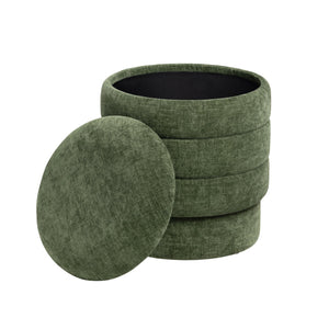 Crestview Collection Modern Storage Ottoman - Stylish Chenille Furniture For Living Room, Bedroom & Entryway Organization Green Mdf Evfzr3996dgrn