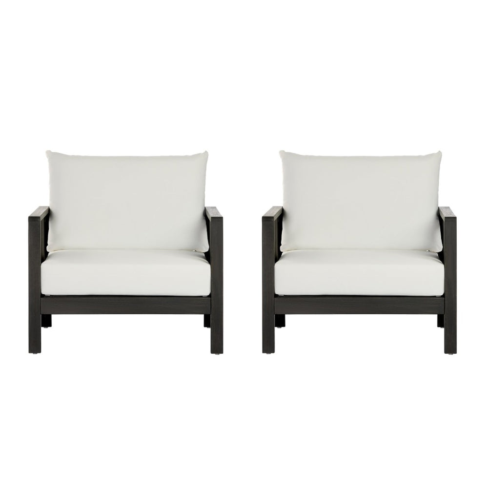 English Elm Outdoor Acacia Wood Club Chair Uv Resistant Textilene Weave Lounge Seat for Patio Deck Dark Grey,White+Black N768P368823D_2