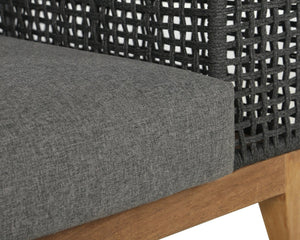 Sunpan SALERNO Armchair - Contemporary Gracebay Grey Lounge Chair with Teak Frame for Indoor & Outdoor Use 109513