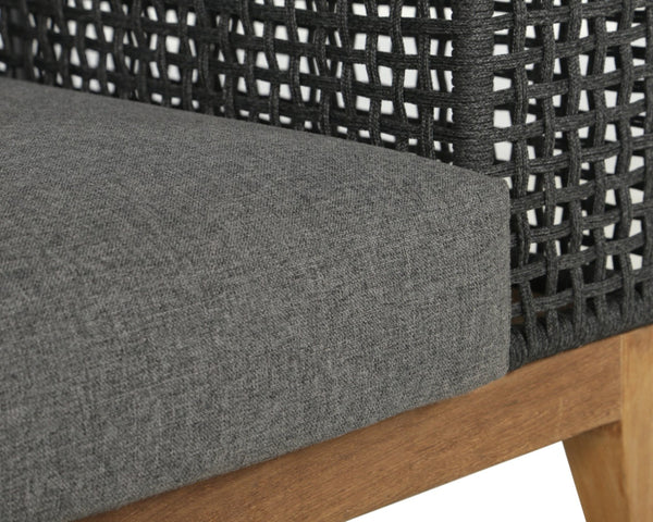Sunpan SALERNO Armchair - Contemporary Gracebay Grey Lounge Chair with Teak Frame for Indoor & Outdoor Use 109513