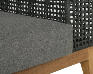 Sunpan Salerno Outdoor Armchair - Sophisticated Teak Wood Design with Weather-Resistant Fabric for Relaxation Gracebay Grey