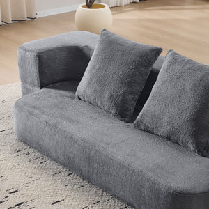 English Elm Ebern Transformable Sectional Sofa With Foam Bed - Versatile Light Grey Chenille Lounger For Small Spaces W1829P280221