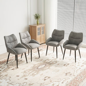 English Elm Luxury Velvet Dining Chair Set of Four with Cushioned Seats and Sturdy Metal Frame W1727S00011