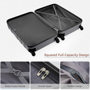 English Elm 3-piece Hardshell Abs Travel Set with Tsa Lock Spinner Wheels Duffel and Toiletry Bag Grey N726P439331Z