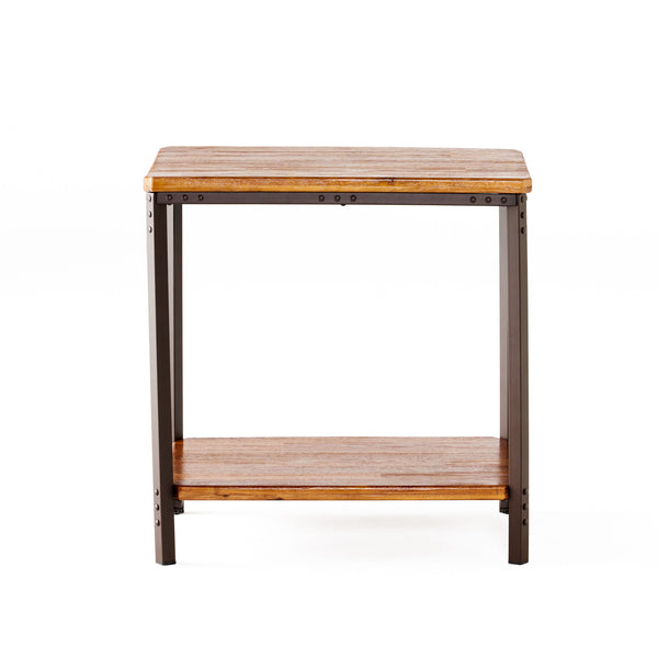 English Elm Christopher Knight Home® - End Table - Rustic Brown Design With Sturdy Iron Legs, Ideal For Living Room Or Kitchen Use! N771P271391W