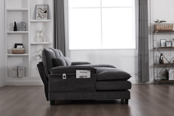 English Elm United We Win U-Shaped Modular Cloud Couch - 4-Seat Chenille Sofa With Double Chaise & Storage Pockets W1568S00215-GIGA