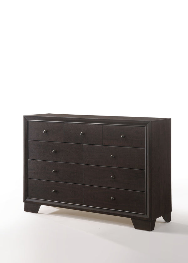English Elm Madison Sleek Espresso Finish Dresser with Modern Minimalist Frame, Wooden Legs and Smooth Drawers Espresso 60 L x 20 W x 42 H B2726P257346
