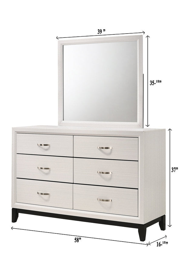 English Elm 1pc Modern 4-Drawer Tall Storage Chest in Mist Finish — Sleek Bedroom Organizer with Spacious Drawers White 61 L x 19 W x 36 H B2741P406736