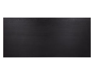 Sunpan Judson 100" Dining Table - Elegant Black Oak with Unique Texture & Warm Brass Accents for Your Home