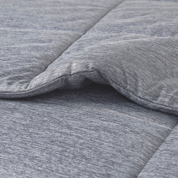 JLA Home Urban Habitat - Oversized Breathable Jersey Comforter with Hypoallergenic Down Alternative Fill for Deep Mattresses, OEKO-TEX Certified Grey UH10-2502