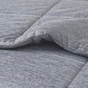 JLA Home Urban Habitat - Oversized Breathable Jersey Knit Comforter with Hypoallergenic Down Alternative, Lightweight Loft Grey UH10-2500
