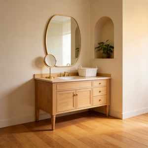 English Elm 24x36 Matte Metal Framed Oval Wall Mirror with Hd Glass for Bath or Entryway Gold W2203P474695