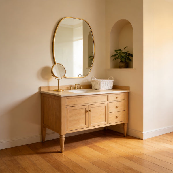 English Elm 24x36 Matte Metal Framed Oval Wall Mirror with Hd Glass for Bath or Entryway Gold W2203P474695