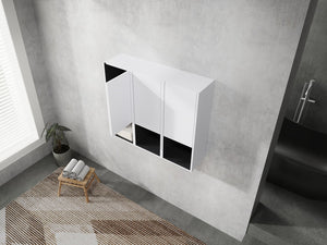 English Elm 12" Bathroom Side Cabinet - Wall-Mounted Storage Solution With Soft-Close Doors & Eco-Friendly Build W999S00281