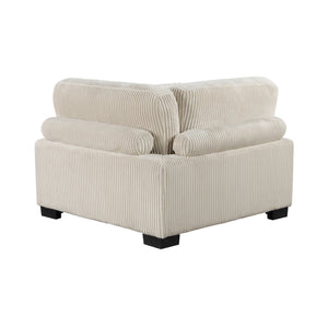 English Elm 1Pc Modern Corner Seat From Traverse Collection - Plush Beige Corduroy, Modular Design & Comfort Pillows B011P220979