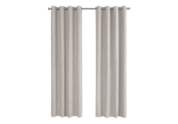 English Elm Curtain Panel Set Of 2, 54" W X 95" L, Room Darkening Micro Suede, Modern Beige For Stylish Privacy B2710P218770