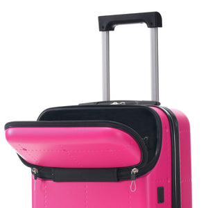 English Elm Luggage 5 Piece Hardside Abs Set with Front Access Carry on and Tsa Spinner Wheels Pink N732P391557F