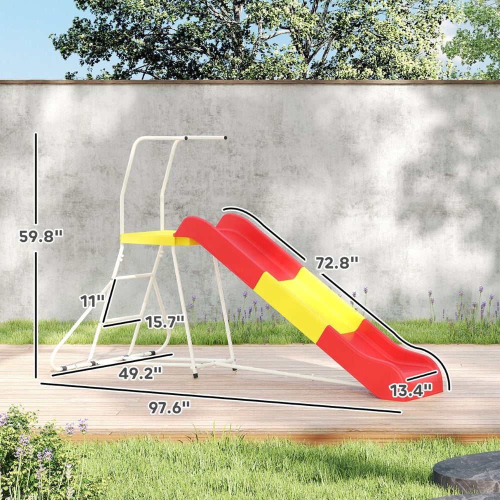 English Elm Kids Freestanding Steel Slide Outdoor Play Structure for Backyard Ages 3 to 8 T3971P438935