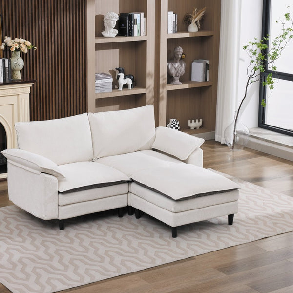 English Elm 70.87" Chenille Modular Cloud Sectional with Ottoman Deep Plush Seating for Living Rooms W5029S00001