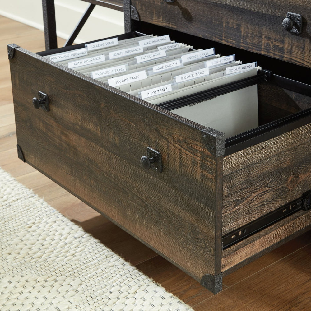 English Elm Credenza, Modern Brown Finish With Ample Storage - Stylish Media Console For Office & Living Spaces B356P402800