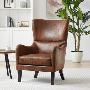 English Elm Christopher Knight Home® - HI-BACK Studded Accent Chair with Foam & Pocket Spring Seat, Birch Legs, Stain-Resistant Polyester Upholstery N760P215153A