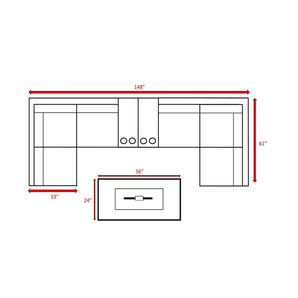 English Elm Weather-Resistant Rattan Wicker 7-Piece Outdoor Lounge Set With Plush Cushions – Fully Assembled Comfort B120S00100-GIGA