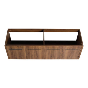 English Elm 60 Inch Wall-mounted Bathroom Vanity Cabinet with Soft-Close Doors, Eco Plywood, Scratch & Water-Resistant Finish Brown Ebony W999P208034