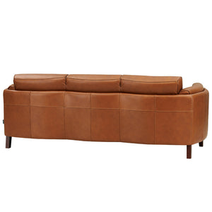 English Elm Maui Top-Grain Leather Sofa Brown — Pocket Coil Seats, Memory Foam & Feather Down, Solid Wood Frame B2705P211700