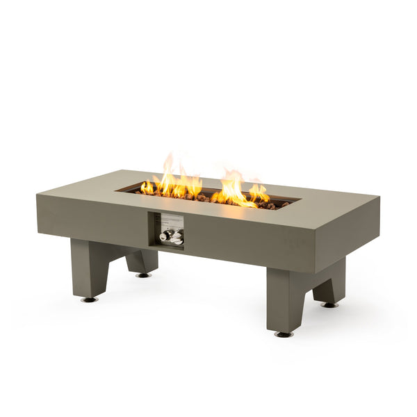 English Elm 42_Inch Iron Fire Pit Table - Stylish Outdoor Heating With 50,000 Btu, Propane Efficiency & Glass Stones W3131P277177