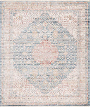 Unique Loom Noble Henry Machine Made Medallion Rug Blue, Beige/Gray/Ivory/Peach/Light Blue 9' 0" x 11' 3"