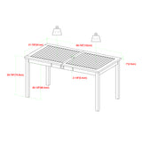 English Elm Walker Edison - Contemporary Slat-Top Acacia Wood Outdoor Dining Table - Grey Wash