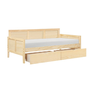 English Elm Daybed Solid Pine Wood Frame Transitional Sofa Sleeper for Studios and Guest Rooms B011S02450