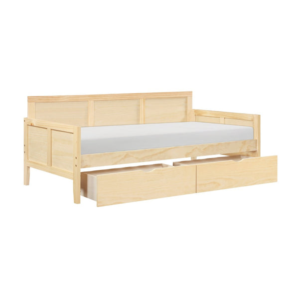 English Elm Daybed Solid Pine Wood Frame Transitional Sofa Sleeper for Studios and Guest Rooms B011S02450