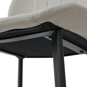 English Elm Modern Faux Leather Dining Chairs with Matte Black Legs Set of Two Gray Seating W1535P449690