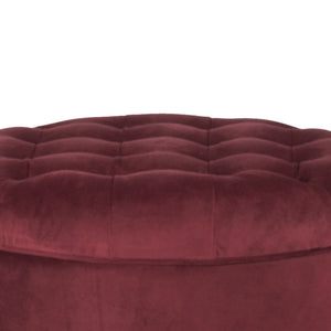 English Elm Velvet Tufted Round Ottoman with Hidden Storage for Living Room or Bedroom B056P417127