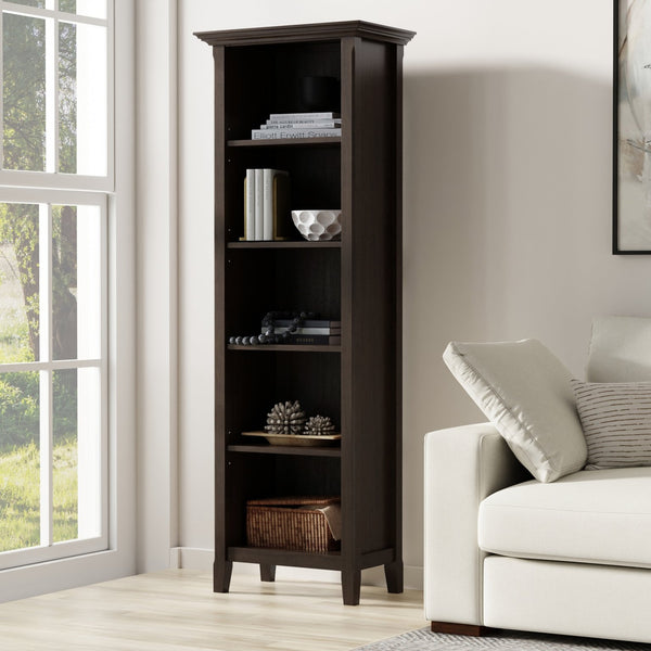 English Elm Amherst 24-Inch Solid Wood Bookcase: Stylish Hickory Brown Storage With Adjustable Shelves & More! B136P238601