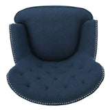 Christopher Knight Home® - Noble House - Tafted Diamond Tufted Dark Blue Fabric Club Chair