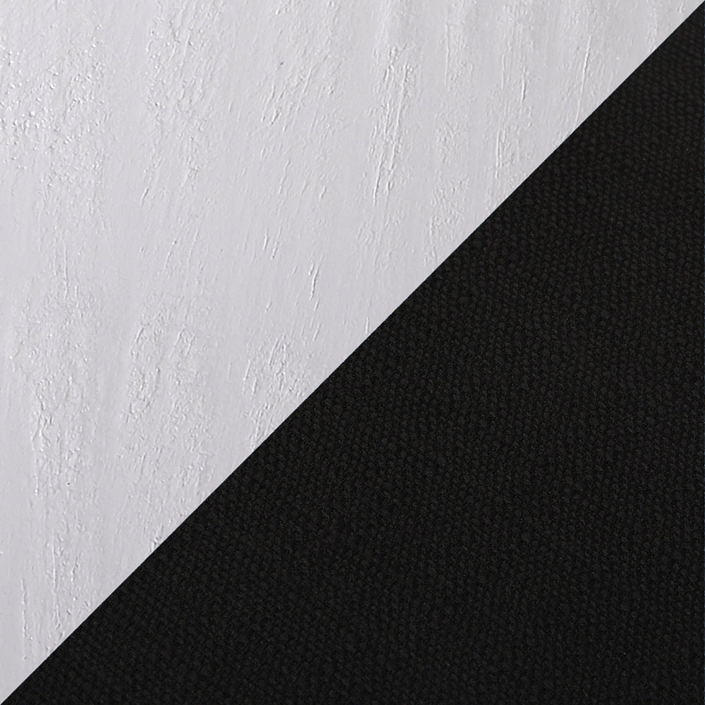 English Elm Clara-Charlotte Vintage White 3-Piece Dinette Set with Bamboo Top, Charcoal Upholstery, Industrial Chic B202S01487