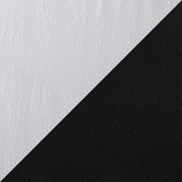 English Elm Clara-Charlotte Vintage White 3-Piece Dinette Set with Bamboo Top, Charcoal Upholstery, Industrial Chic B202S01487