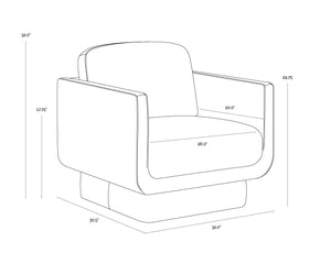 Sunpan Everton Lounge Chair - Classic Comfort with U-Shaped Arms and Floating Design for Modern Spaces Meg Taupe