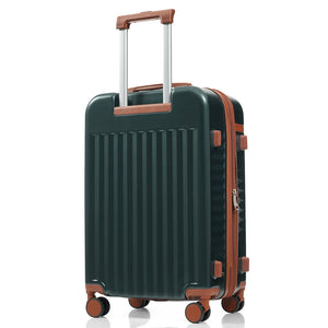English Elm Luggage 3 Piece Abs Hard Shell Set with Usb Port Front Access and Spinner Wheels Dark Green N726P307555G