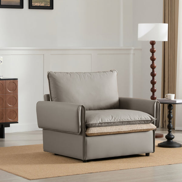 English Elm Modern Oversized Armchair - Stylish Accent Chair With Dual-Sided Upholstery For Living Spaces W2997P294039